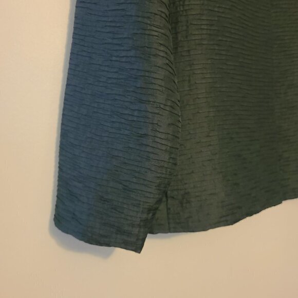 Eileen Fisher Petite | Women's 100% Silk Black Crepe Blazer Jacket (Size Small) - Picture 9 of 14